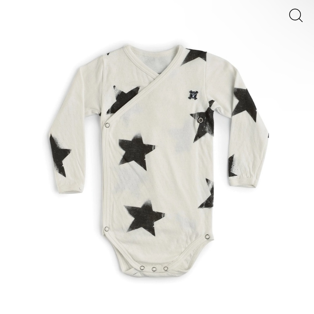 nununu Black and White Star Bodysuit onesie